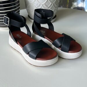 MIA Black and White Platform Sandals